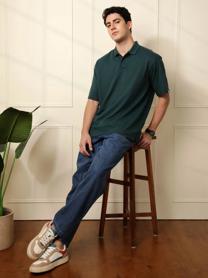 Bold Green Oversized Polo T-Shirt