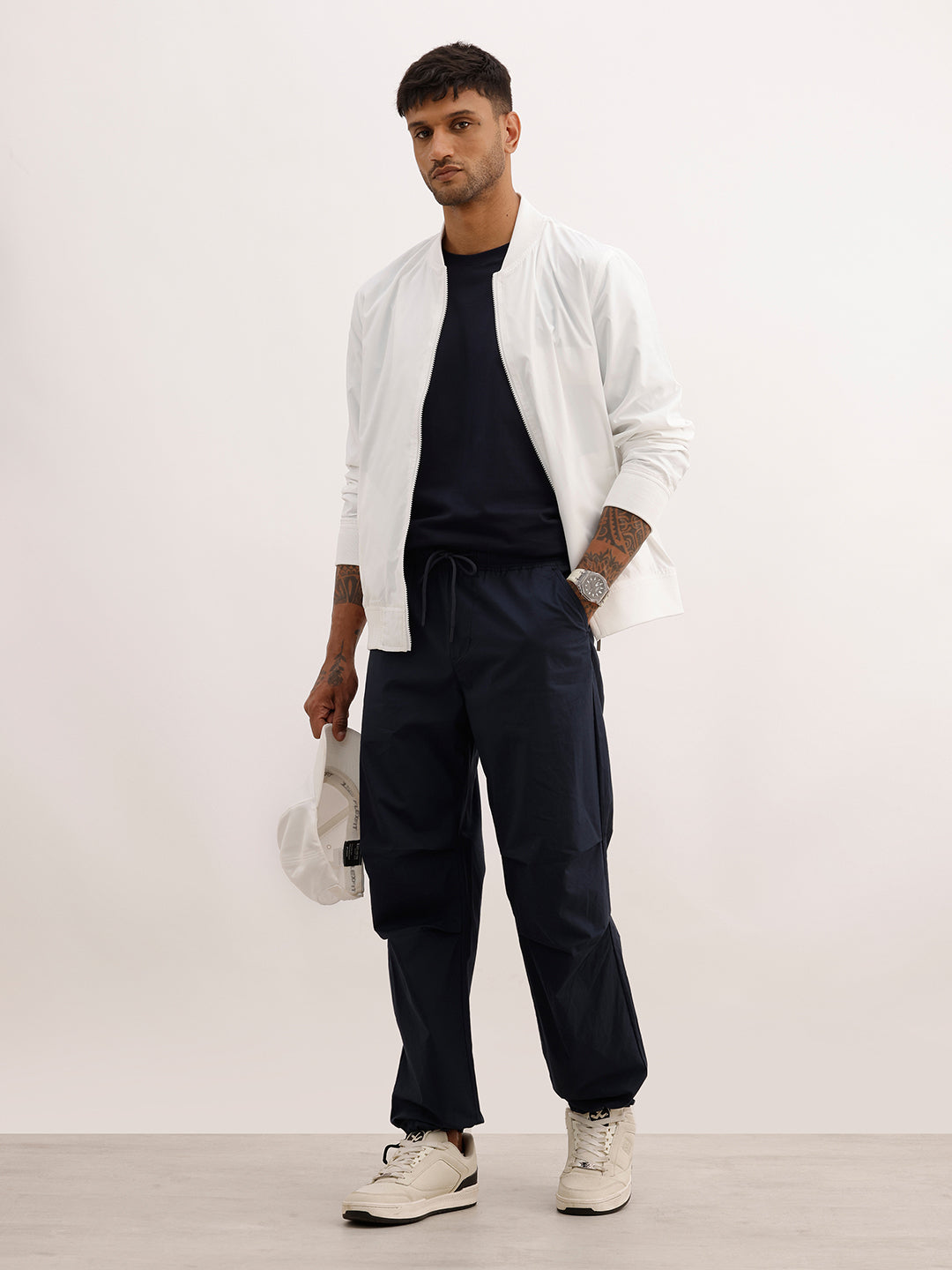 Classic Solid Loose Fit Trousers | Dark Blue | WWTR4019M