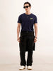 Slim Fit Placement Printed T-Shirt | Navy Blue