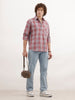 Regular Fit Checkered Shirt | Dark Pink