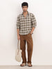 Comfort Fit Checkered Full Sleeve Shirt | Yellow