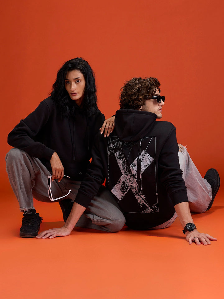 Men's Comfot Fit Graphic Print Hoodie  |  Black