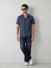 Classic Windowpane Checks Comfort Fit Shirt | Dark Blue