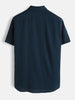 Solid Linen Blend Slim Fit Shirt | Navy