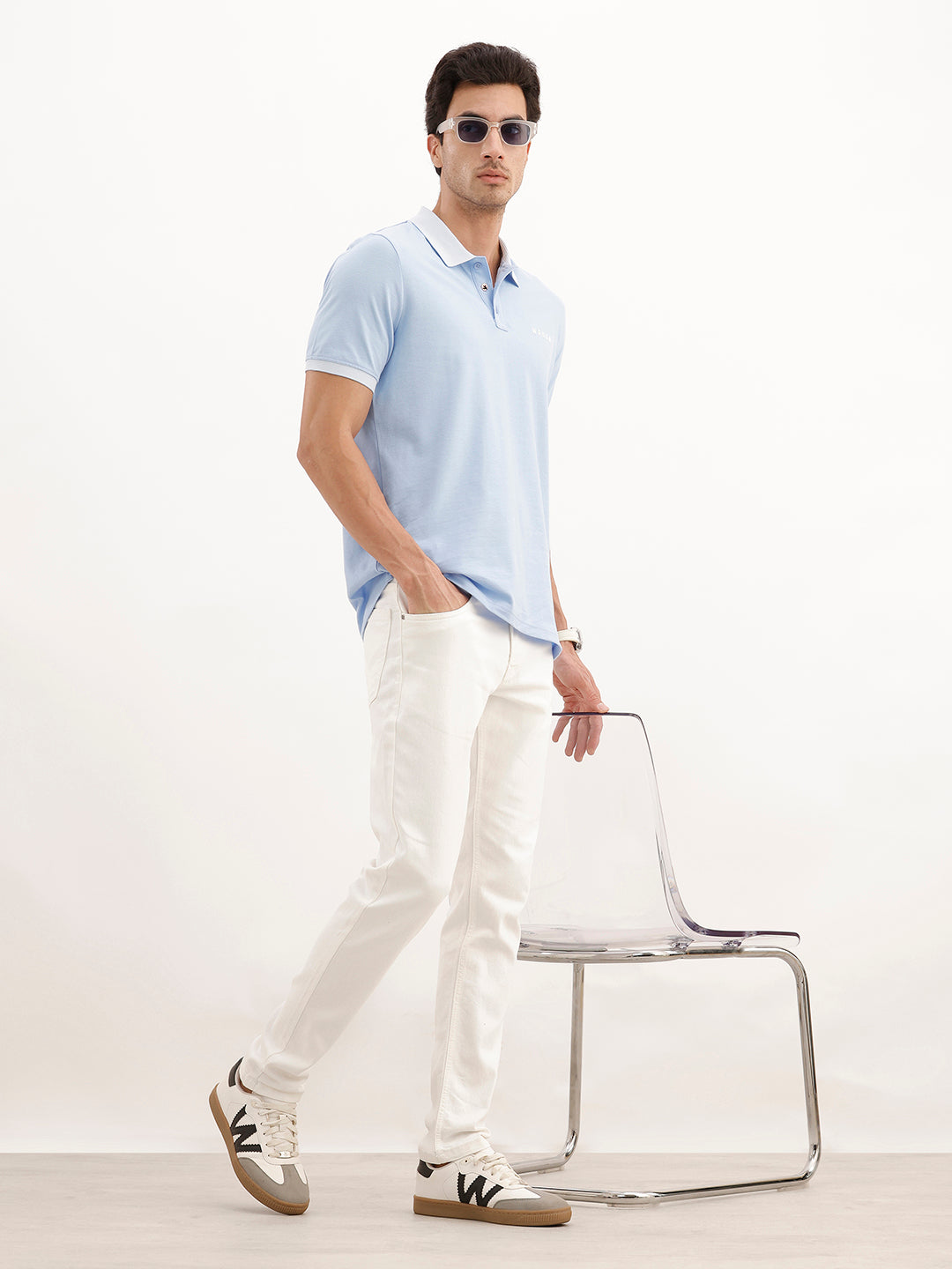 Solid Slim Fit Denim Jeans | White
