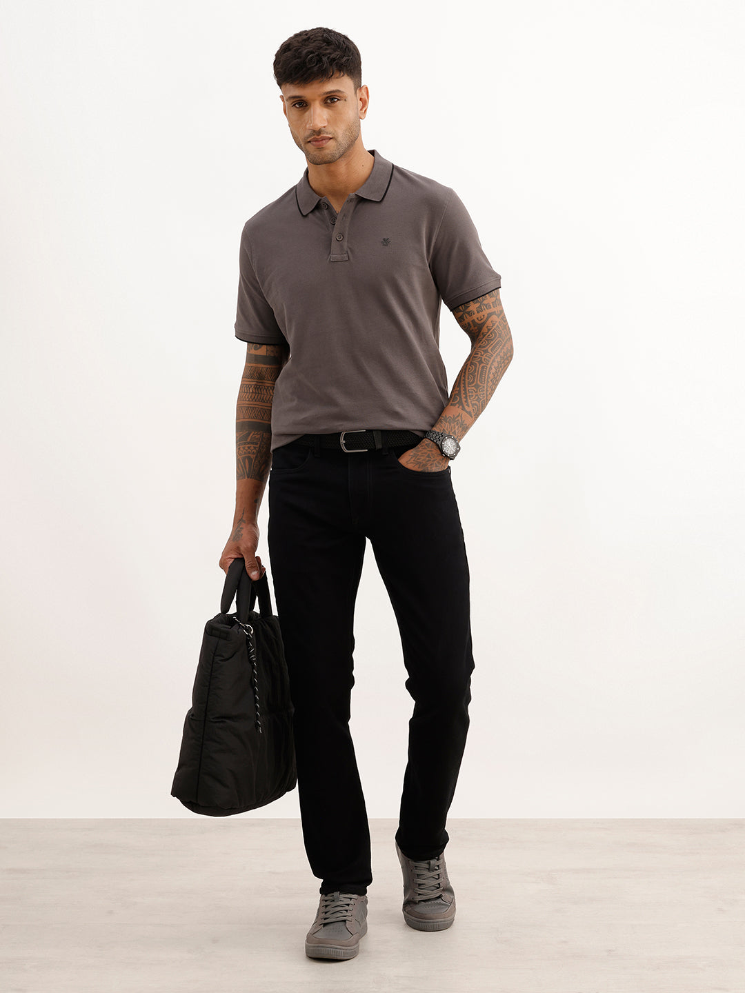 Solid Slim Fit Denim Jeans | Black
