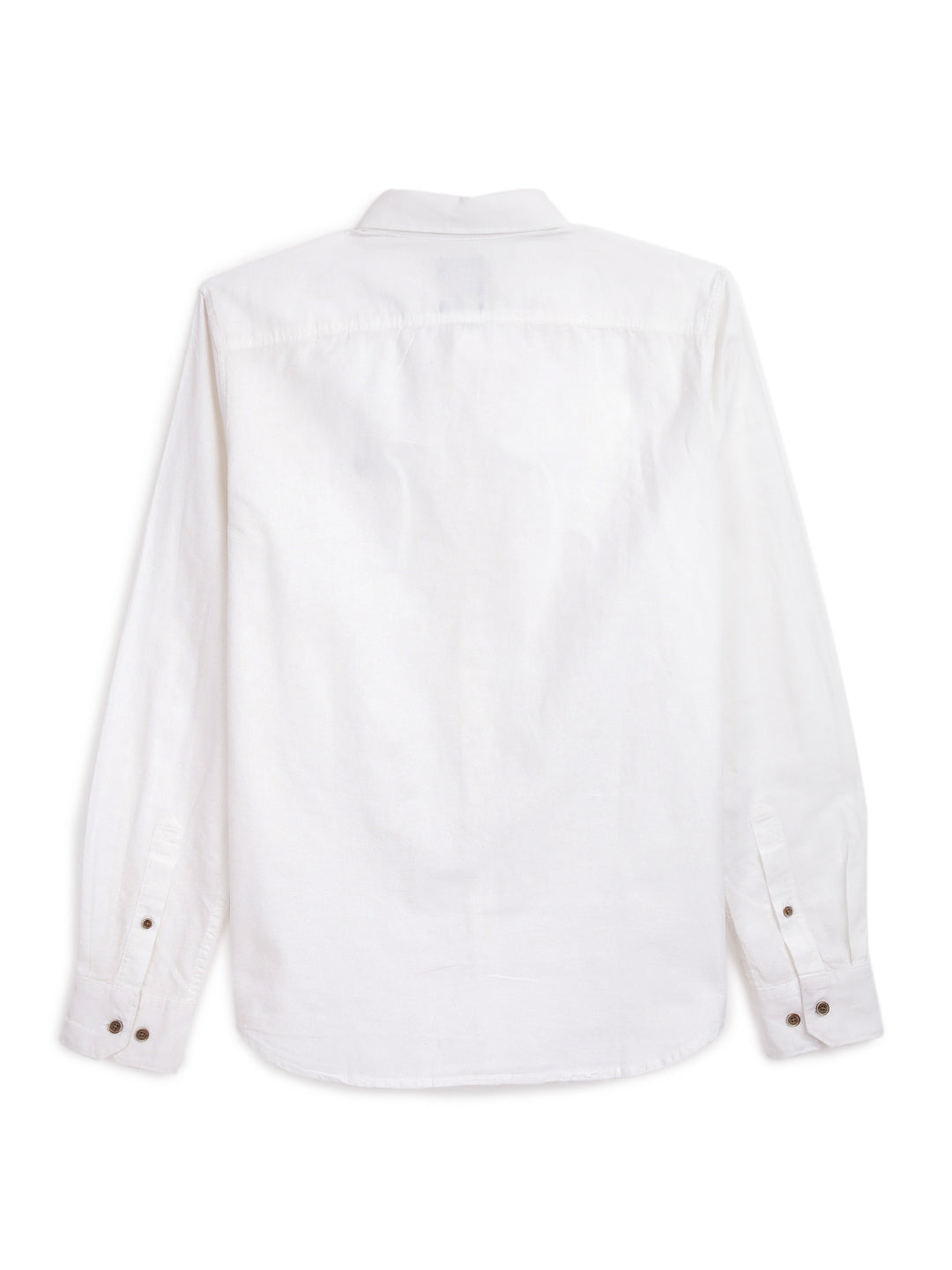 Solid White Cotton Linen Shirt