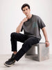 Washed Puff Printed Oversized T-Shirt   |  Black
