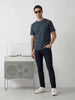 Solid Slim Fit Trouser | Navy Blue