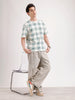 Oversized Popcorn Textured AOP T-Shirt | Olive