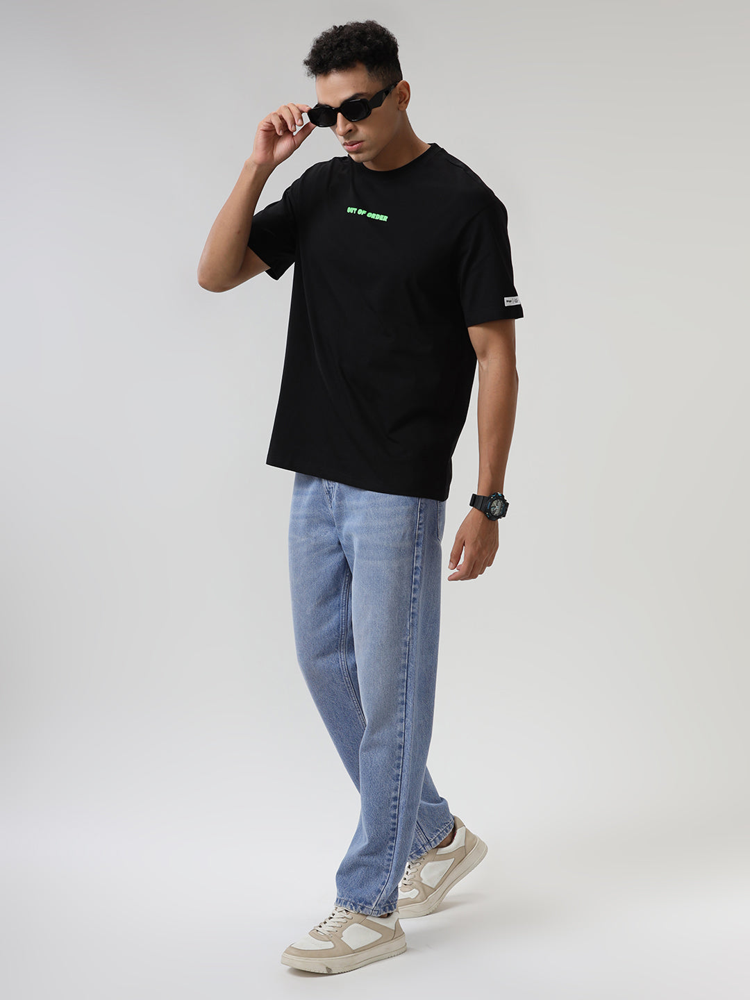 Out of Order Black Oversized T-Shirt