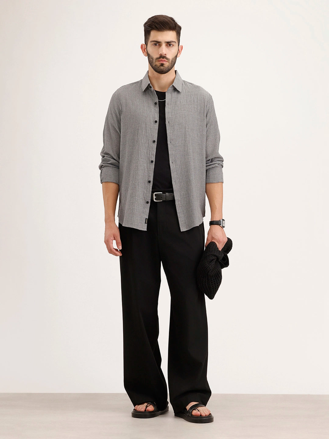Slim Fit 100% Cotton Shirt | Grey