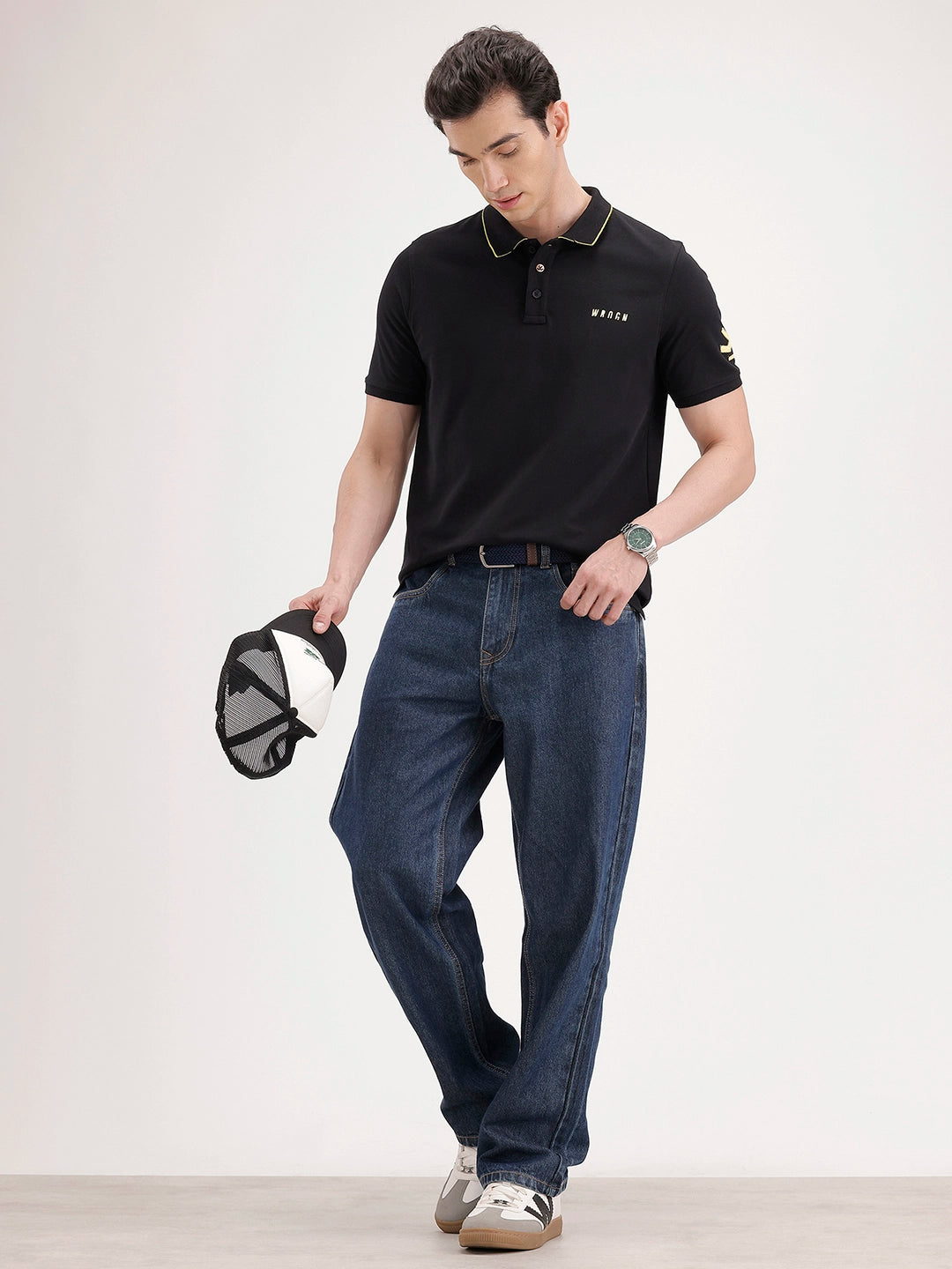 Slim Fit Tipping Collar Polo T-Shirt | Black