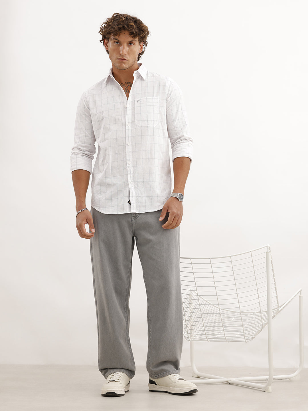 Slim Fit Full Sleeve Shirt | White