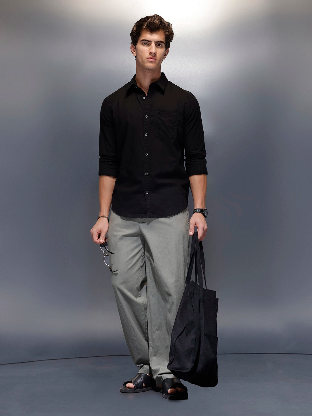 Men's Casual Slim Fit Shirt   |  Black