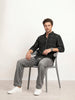 Slim Fit Checkered Shirt | Black