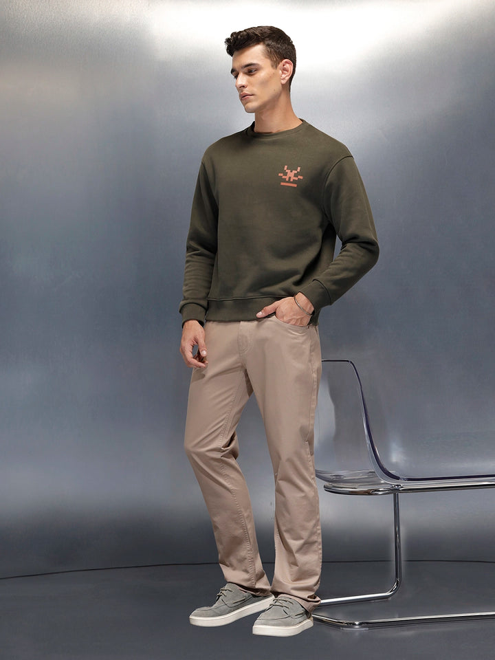 Men's casual straight fit trousers | Beige