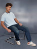 Classic Tipping Collar Polo T-Shirt   |  Light Blue