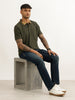 Classic Contrast Collar Polo T-Shirt | Olive