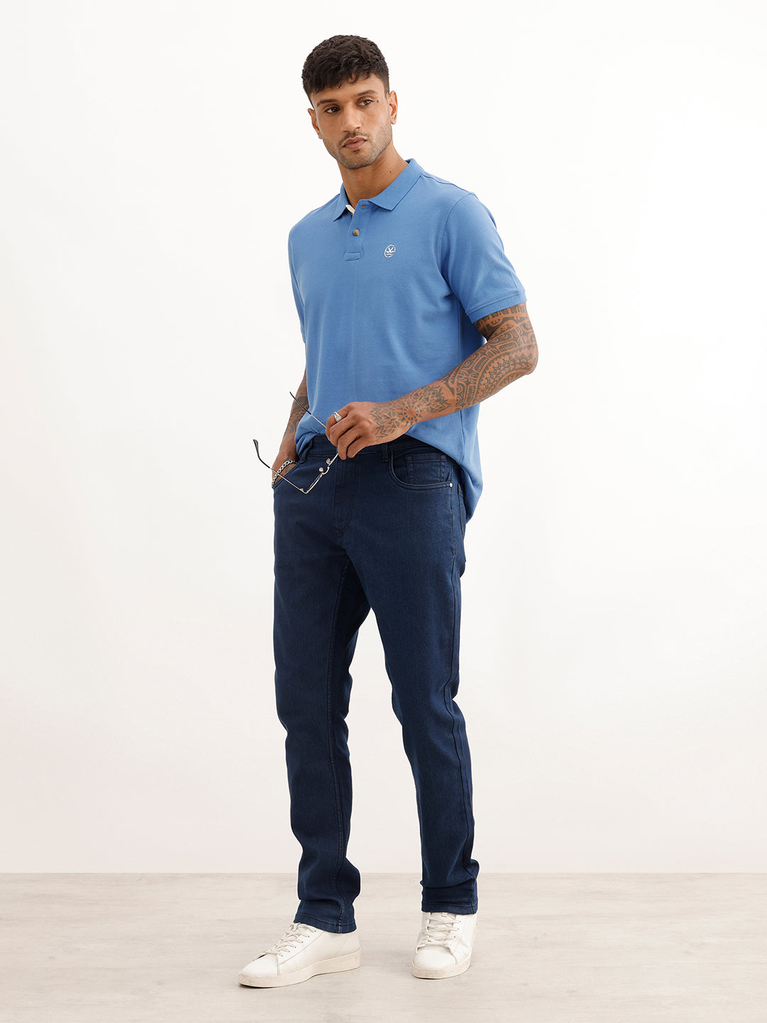 Solid Slim Fit Denim Jeans | Dark Blue