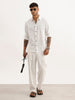 Slim Fit Checkered Full Sleeve Shirt | White