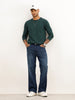 Textured Slim Fit Full Sleeve T-Shirt | Dark Green