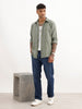 Slim Fit Checkered Full Sleeve Shirt | Green