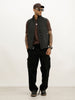 Slim Fit Cut Off Sleeves Hooded Puffer Jacket | Black