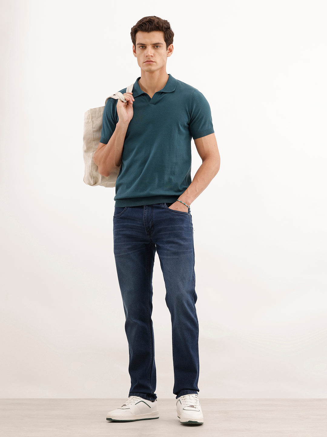 Solid Slim Fit Denim Jeans  | Dark Blue