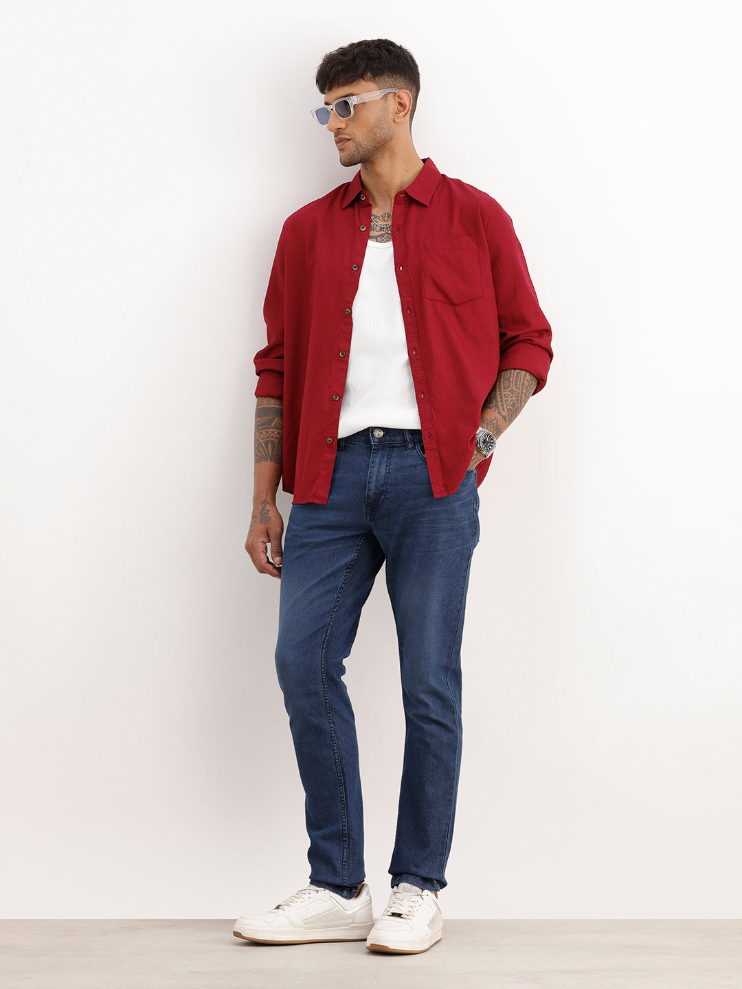 Solid Slim Fit Denim Jeans | Blue