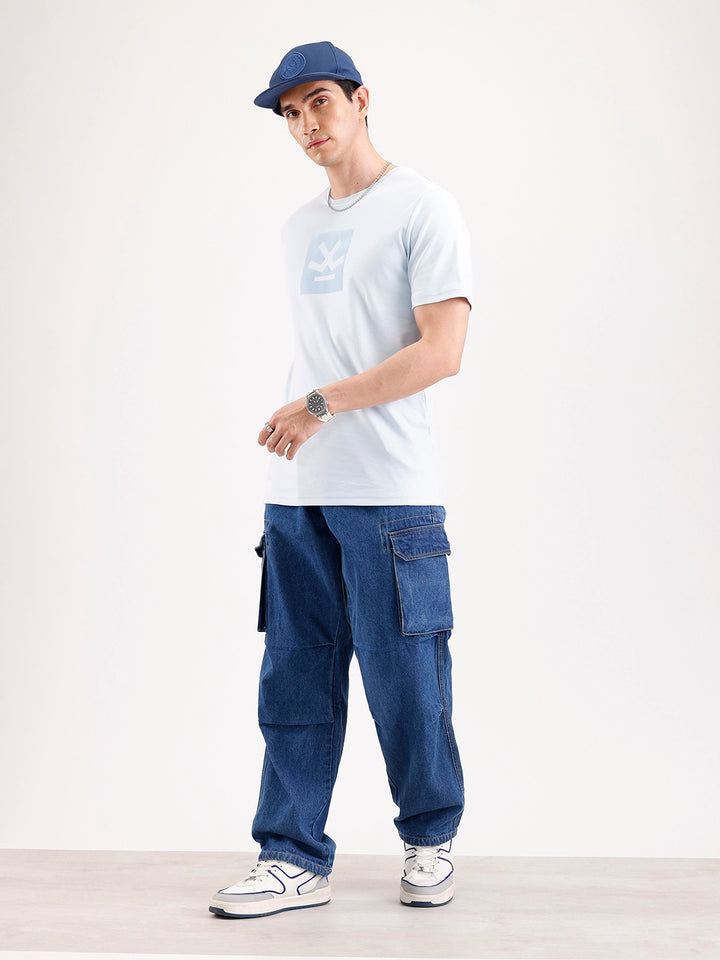 Classic Loose Fit Cargo Denim   |  Blue