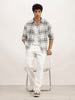Slim Fit Checkered Full Sleeve Shirt | Grey