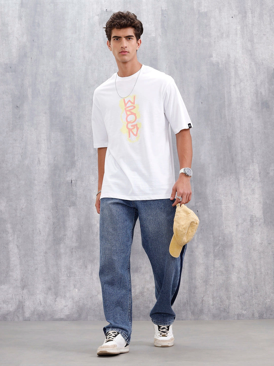 Casual Men Tee With Graphic | White