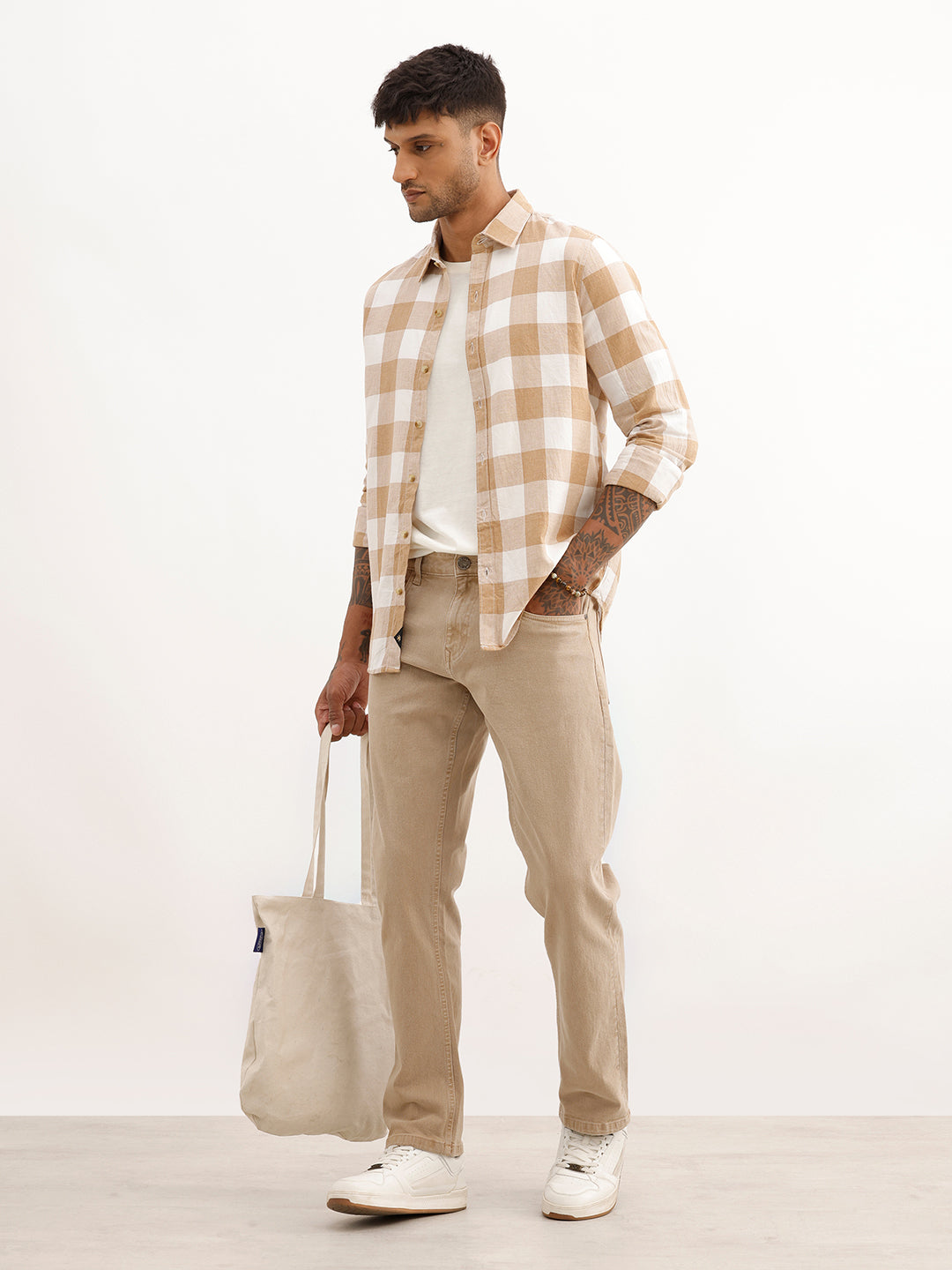 Faded Straight Fit Denim Jeans | Beige | WJN0200SR2010S