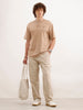 Loose Fit Cargo Denim Jeans  | Beige