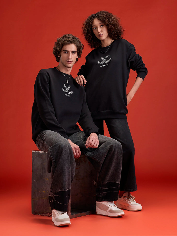 Men's casual comfort fit black sweatshirt | Black