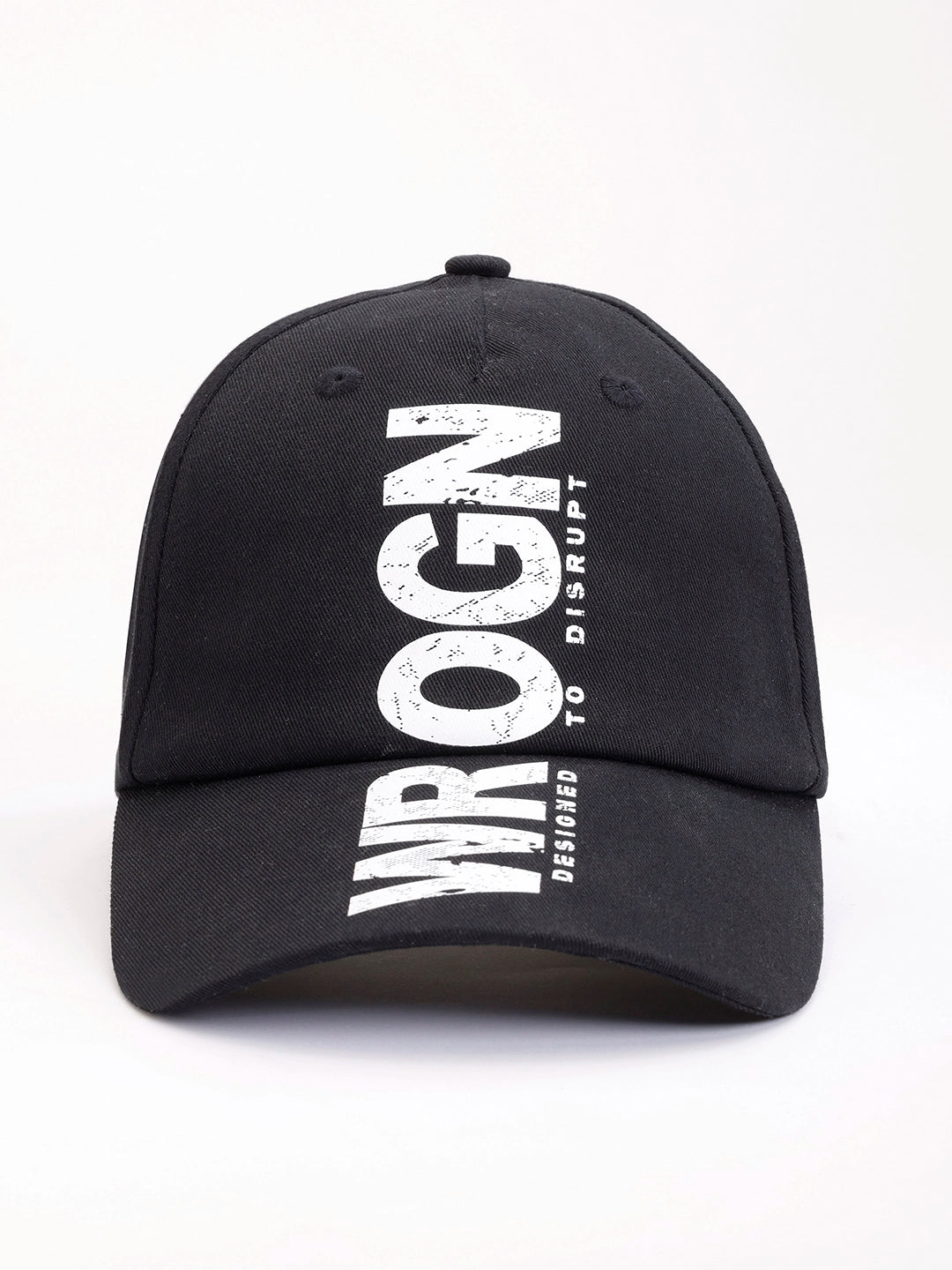 Printed "Disrupt" Graphic Cap | Black