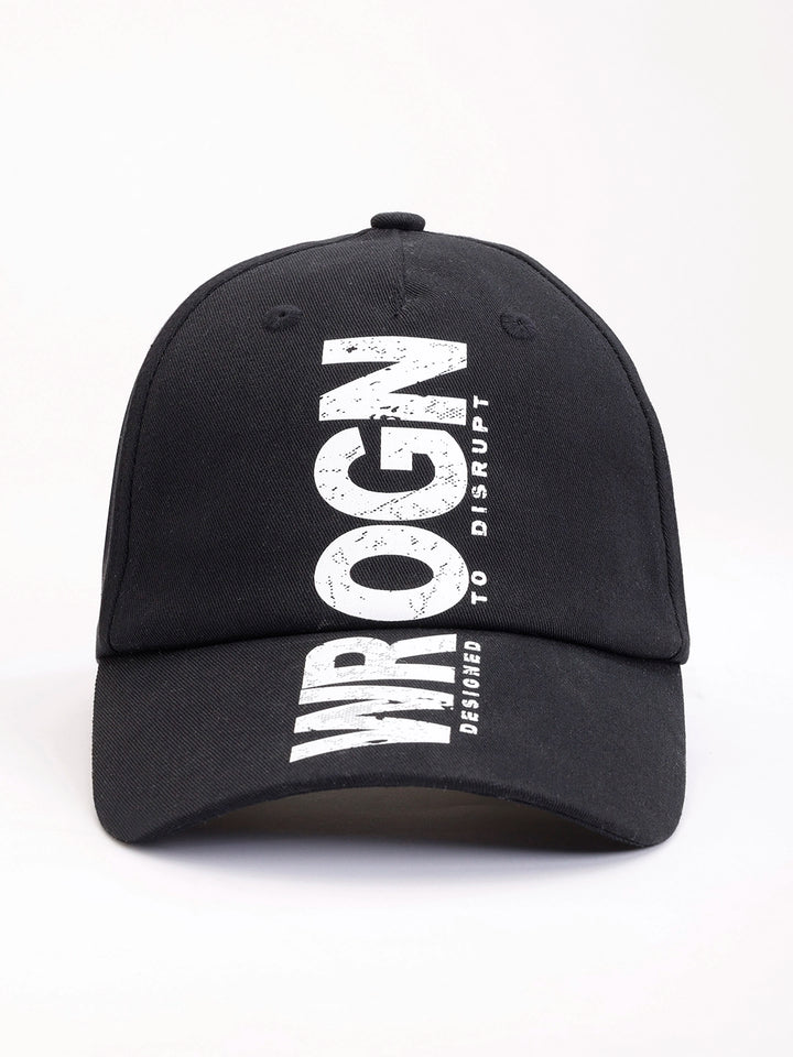 Printed "Disrupt" Graphic Cap | Black
