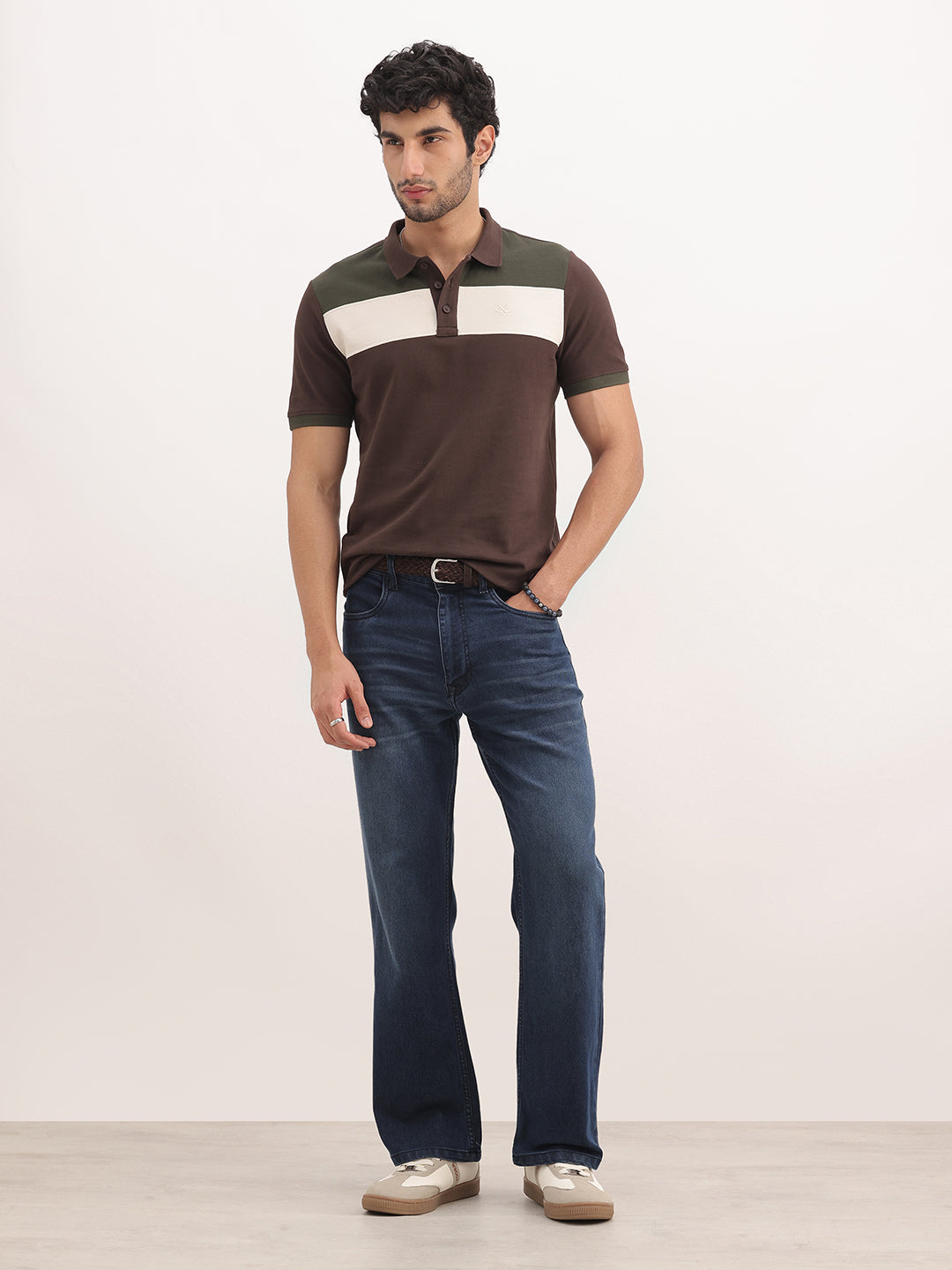 Classic Slim Fit Cut & Sew Polo T-Shirt | Brown