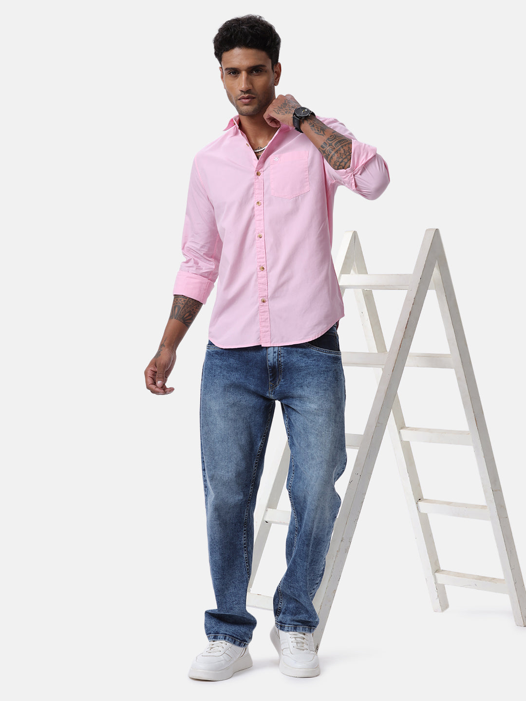 Pink Poplin Casual Shirt