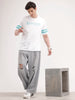 Oversized Placement Printed T-Shirt | White