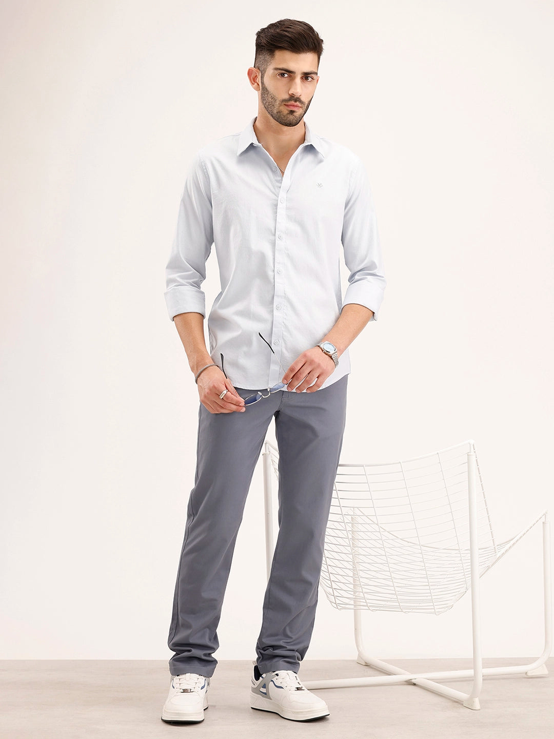 Solid Slim Fit Shirt | Light Blue