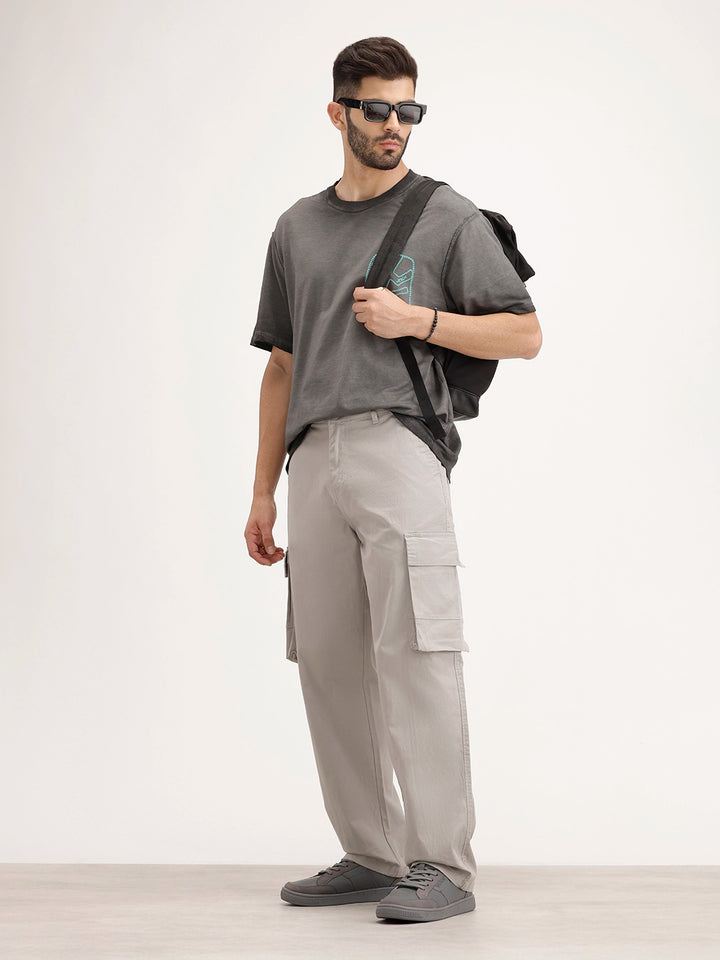 Loose Fit Cargo Trouser | Grey
