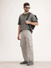 Loose Fit Cargo Trouser | Grey