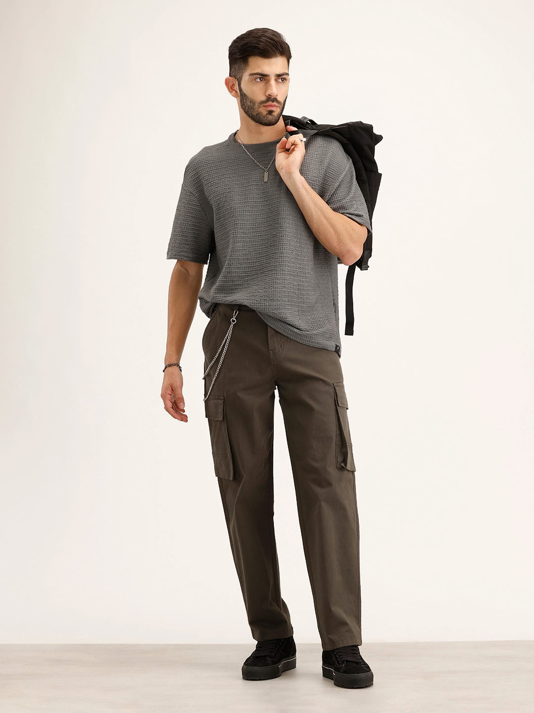Loose Fit Cargo Trouser | Olive