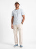 Solid Slim Fit Textured T-Shirt | Blue
