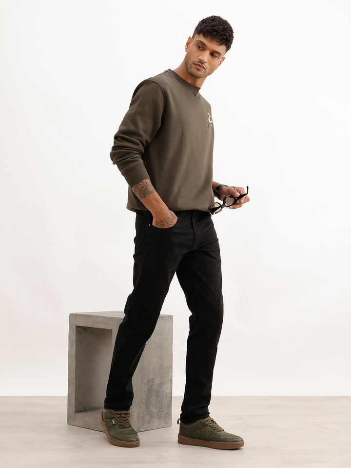 Solid Skinny Fit Denim Jeans | Black