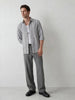Comfort Fit Striped Shirt | Grey