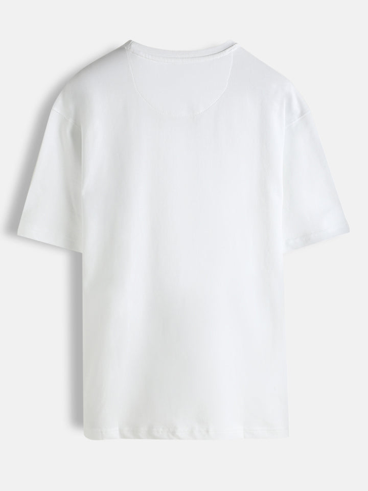 Heavy GSM Watercolour Floral Printed T-Shirt | White