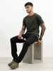 Classic Slim Fit Placement Printed T-Shirt | Olive